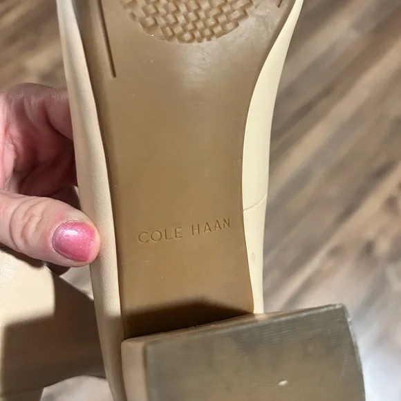 Cole Haan Women's Tan Peep Toe Flats - Picture 8 of 8